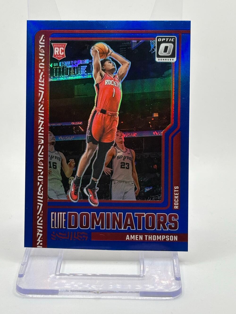 2023-24 Panini Optic Amen Thompson Rookie Elite Dominators 38/49 SP Rockets RC